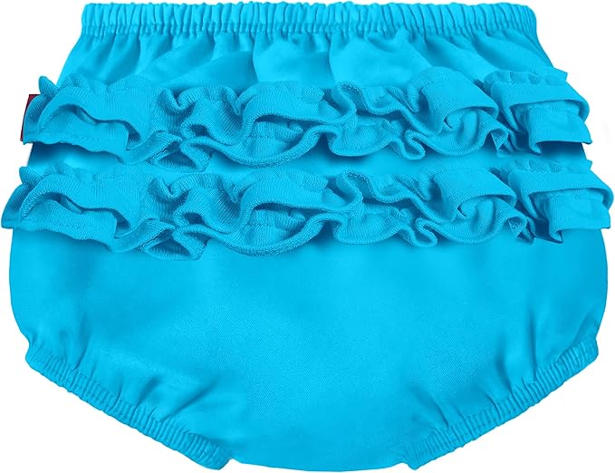 Made in USA Baby Girls Ruffle Swim Diaper Cover Reusable LeakProof for Swimming Pool Lessons Beach, Turquoise, 5
