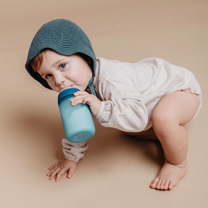 Suavinex Color Essence SX PRO Physiological Soft Flexible Silicone Baby Bottle, Anti Colic Baby Bottles, Supports Breast Feeding Babies, Made in Spain, Medium Flow, 8oz, Ballad Blue