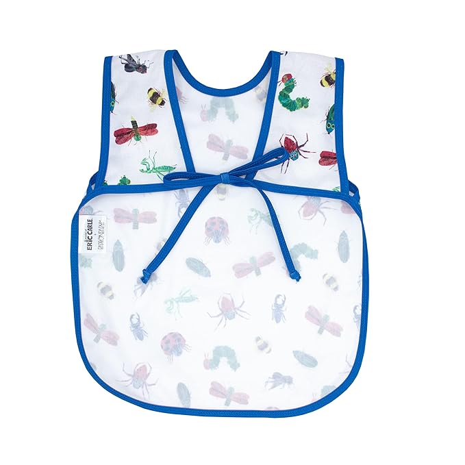 BapronBaby Eric Carle Bug World Bapron - No Neck Tie Safer Bib for Baby & Toddler - Soft Waterproof Stain Resistant - Machine Washable - Sz Preschool 3-5yrs