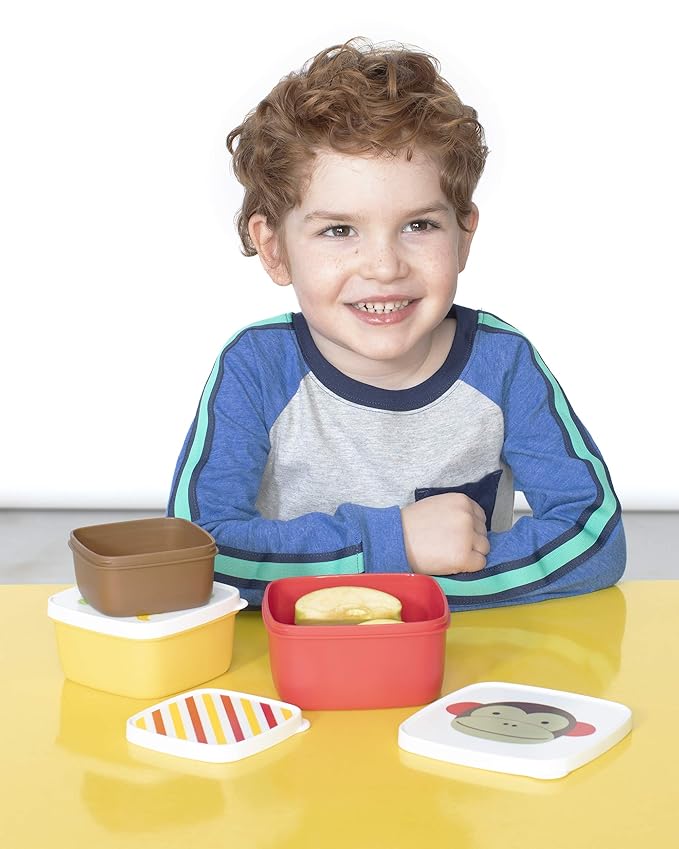 Skip Hop Toddler Zoo Snack Container Set, Monkey, 3 Pack
