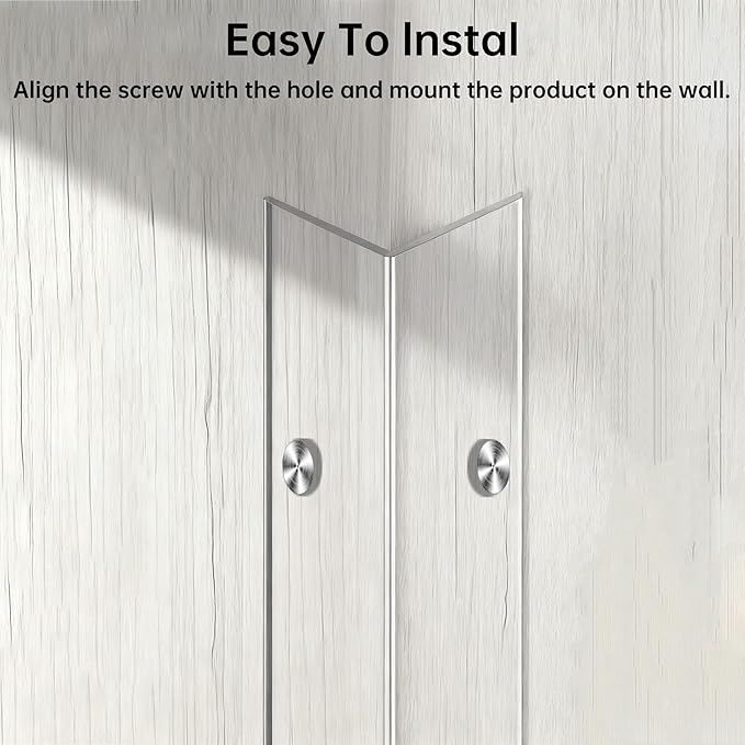 CHIDU Corner Guard, Pre-Drilled Clear Wall Corner Protector with Screws, L-Shaped Thickened Edge Protection for Sharp Wall, Door Frame, Table, Countertop - 4 PCS x 47.2" L x 1.57" W