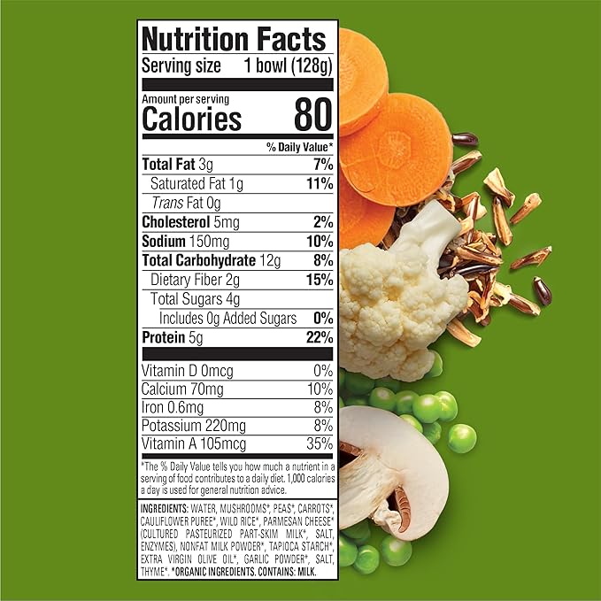 HAPPYTOT Organics Meal Bowl, Veggies & Wild Rice with Mushrooms & Parmesan, 4.5 Ounce Pouch (Pack of 8)