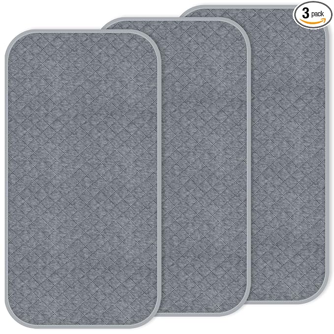 Baby Thicker Diaper Changing Quilted Pad Liner, Non-Slip 3 Pack Heavy Absorbency Reusable Incontinence Pads for Kids Changer Washable Underpads(FDLX)