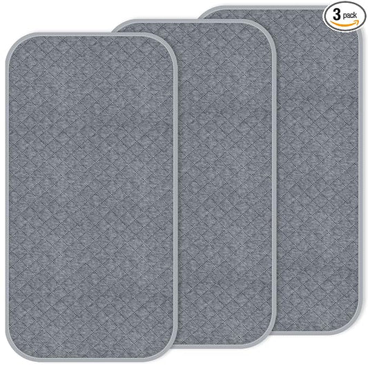 Baby Thicker Diaper Changing Quilted Pad Liner, Non-Slip 3 Pack Heavy Absorbency Reusable Incontinence Pads for Kids Changer Washable Underpads(FDLX)