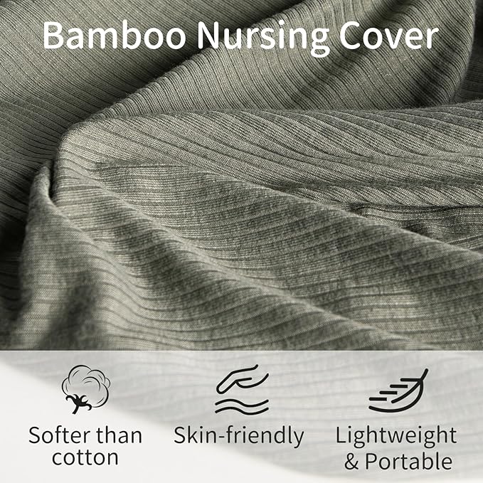 BubblePanda Rayon Made from Bamboo Nursing Cover for Baby Breastfeeding,360° Full Privacy Soft & Breathable Breastfeeding Covers Up for Women,Machine Washable Nursing Shawl,Stretchy Carseat Cover
