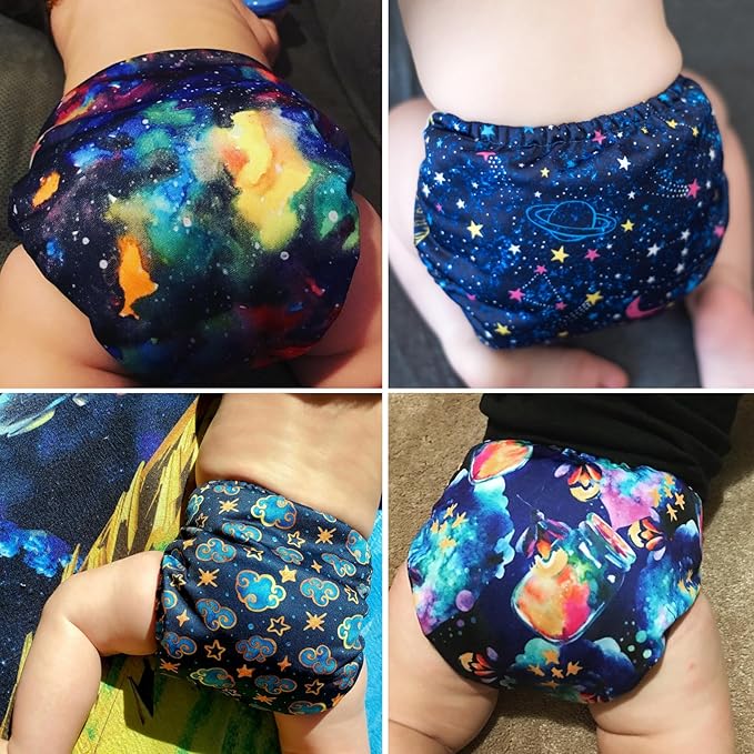 Mama Koala 1.0 Cloth Diapers for Babies, 6 Pack Pocket Shell Only (NO Inserts) - One Size Washable and Reusable Pocket Diapers for Newborns and Toddlers - 160048