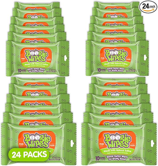 Baby Wipes by Boogie Wipes, Wet Wipes for Face, Hand, Body & Nose, Made with Vitamin E, Aloe, Chamomile and Natural Saline, Fresh Scent, 240 Count