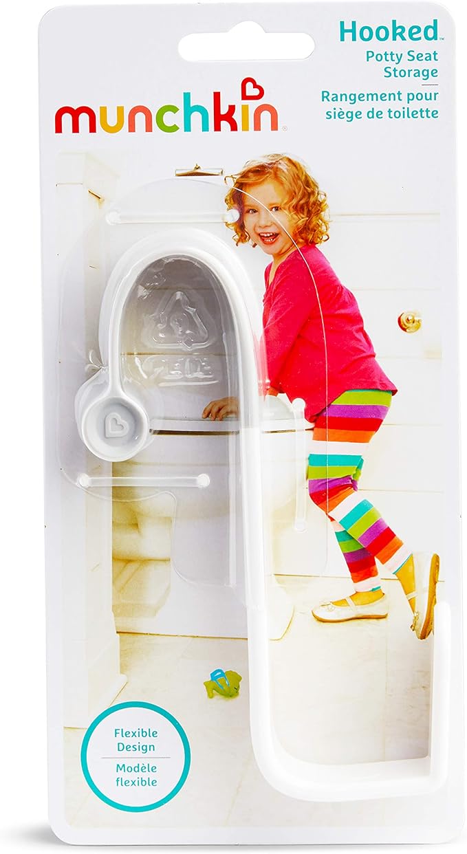 Munchkin Potty Ring, Grey | Storage Hook | Pack of 2 | Hooked Design
