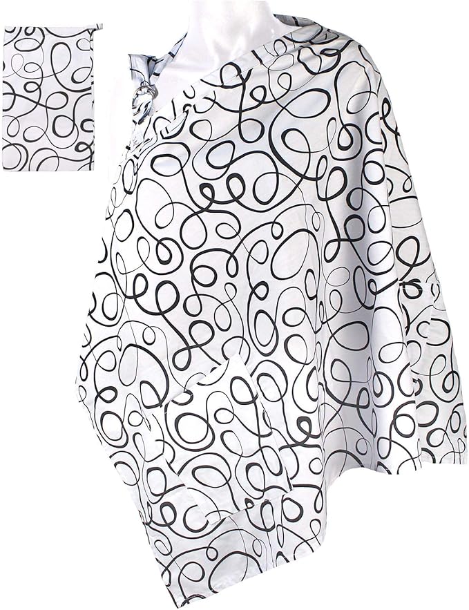 LK Baby Breastfeeding Nursing Cover Apron – Soft Cotton Privacy Cover with Rigid Neckline, Adjustable Strap & Travel Bag