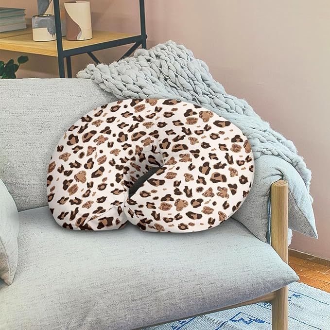 Brown Cow Print Nursing Pillow Cover for Baby Girl Stretchy Breastfeeding Pillow Slipcover with Hidden Zipper Nursing Pillow Covers for Breastfeeding Moms Nursing Protective Case Cheetah
