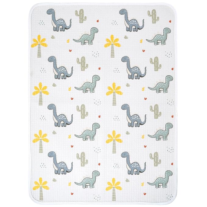 haakaa Waterproof Changing Pad Liners, 100% Cotton, Soft & Breathable (1pc, 19.5" x 27.5" Dino Land)