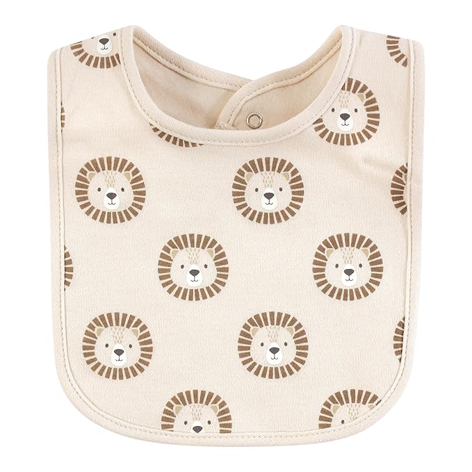 Hudson Baby Unisex Baby Cotton Bibs, Brave Lion, One Size
