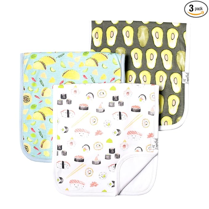 Copper Pearl Baby Burp Cloth Large 21''x10'' Size Premium Absorbent Triple Layer 3-Pack Gift Set “Baja