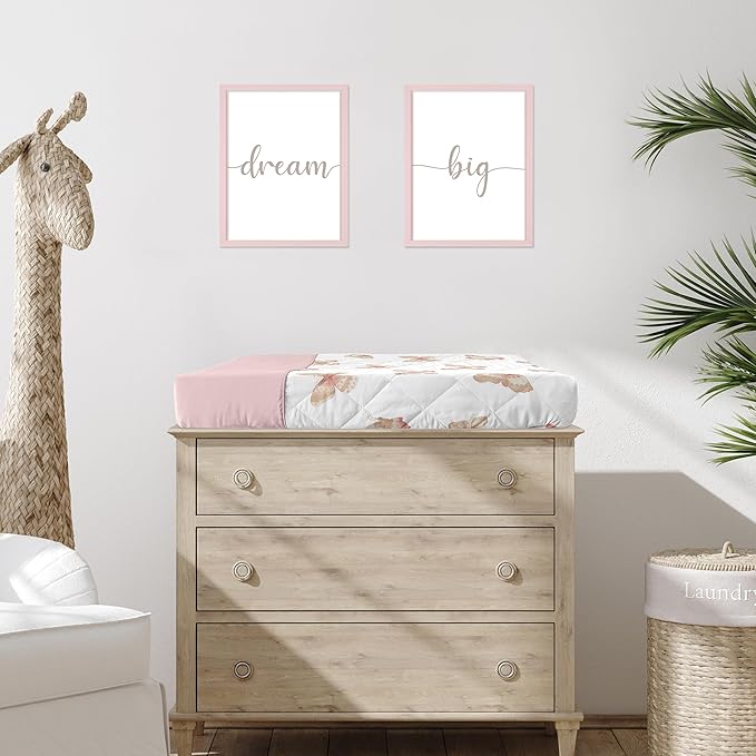 Sweet Jojo Designs Pink and Taupe Boho Butterfly Girl Baby Changing Pad Cover Infant Newborn Diaper Table Change Mat Sheet Ivory Tan Bohemian Shabby Chic Watercolor Pattern Butterflies Dusty Rose