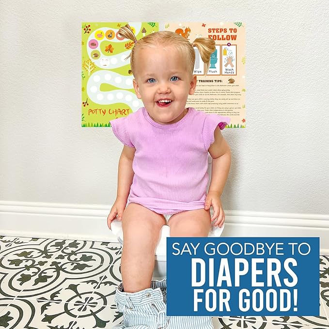 Adullpony Potty Training Chart Potty Training Sticker Chart – 5 Fun Styles Potty Sticker Chart with Rewards for Toddlers Girls, Motivational Potty Training Rewards for Kids