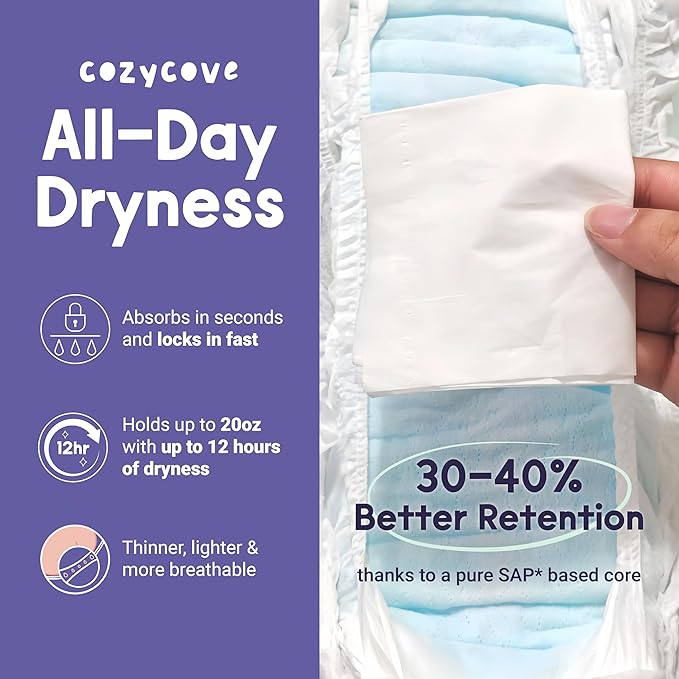 Cozycove Size 7 XXXL (33-44 lbs) Pull Up Training Pants | Totally Chlorine Free, Fragrance Free, Wetness Indicator | Play Hard Slim Active Pants | 80 Count (4 Bags of 20)
