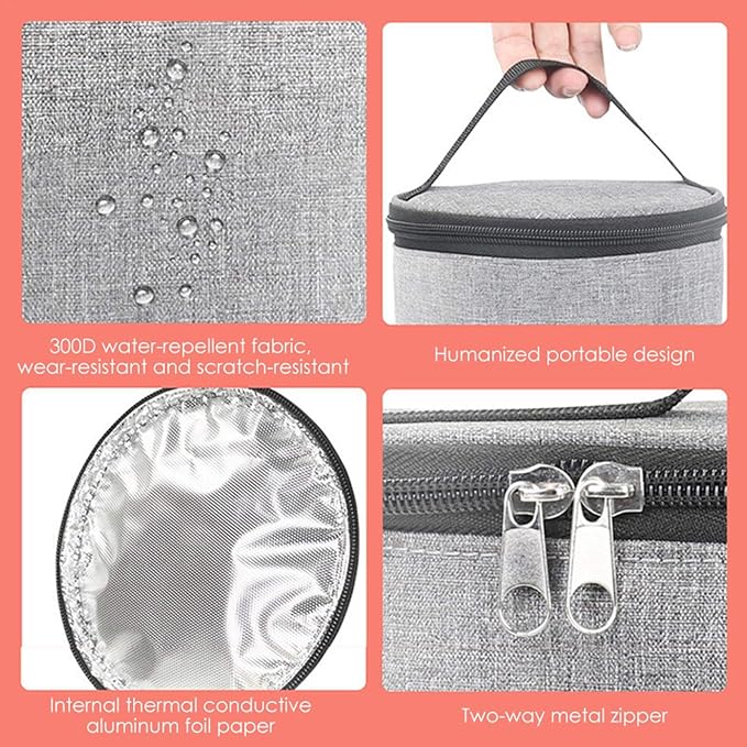 Car Bottle Warmer for Baby Milk, Fast Heating Breastmilk Cooler Bag with Temperature Display, Car Charger Portable Bottle Warm Milk Heater for Travel