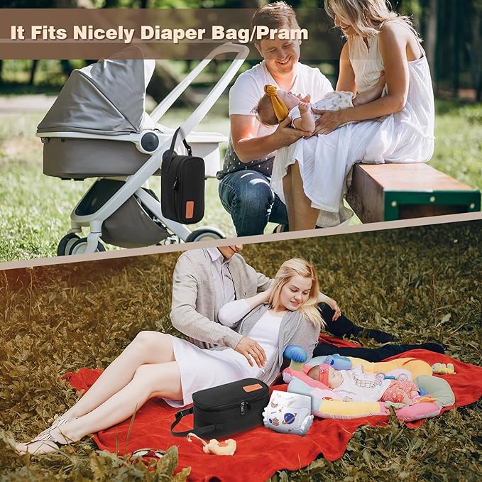 Breast Milk Cooler Travel Bag with Ice Packs - Small Portable Insulated Bag for Frozen Breastmilk - TSA Approved, Fits 5-7 Narrow Storage Bags (3-5oz), Fits Inside Diaper Bag