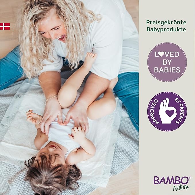 Bambo Nature Changing Mat: Bio-Based, Extra Soft, Ultra Absorbent, and Breathable - 80 Count