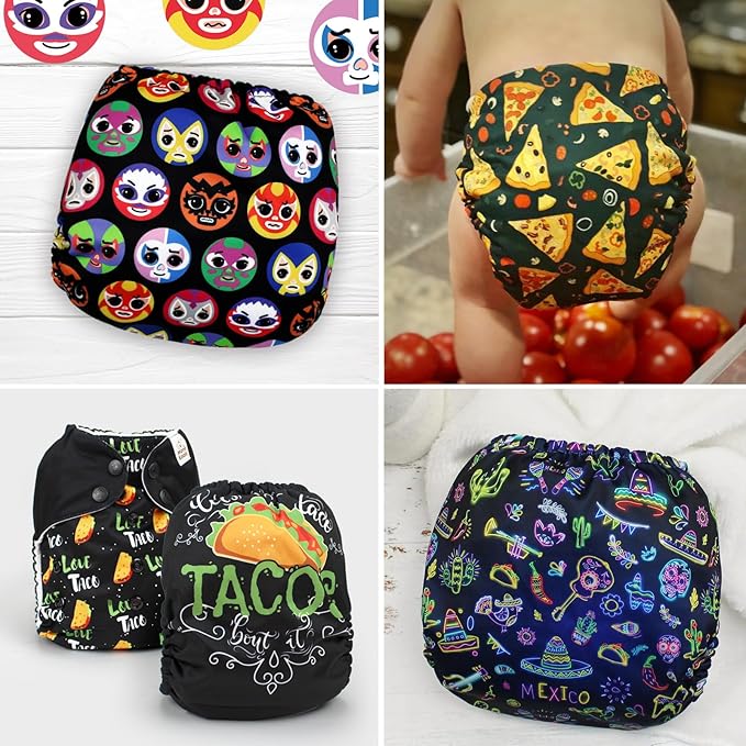 Mama Koala 1.0 Cloth Diapers for Babies, 6 Pack Pocket Shell Only (NO Inserts) - One Size Washable and Reusable Pocket Diapers for Newborns and Toddlers - 160029