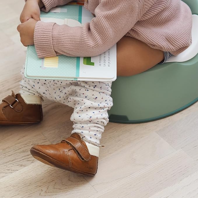 BEABA Ergonomic Training Potty, Provides Comfort and Support, Lightweight & Portable, Compact Toddler Potty (Sage)