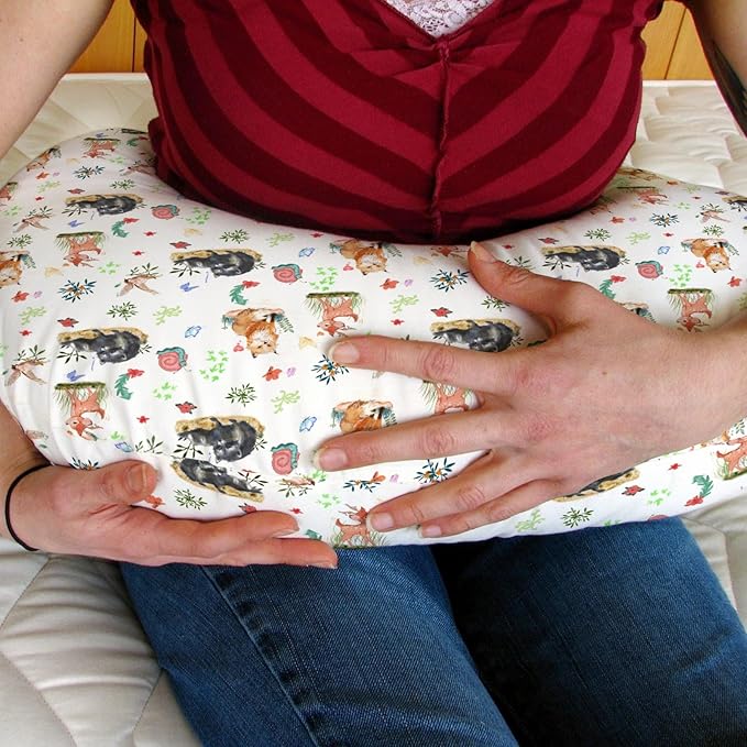 Spring Animals Baby Nursing Pillow Covers for Boy Girl Raccoon Deer Bird Snails Floral Leaves Nursery Pillowcase for Breastfeeding Pillows Animal Soft Stretchy Slipcover for Infant