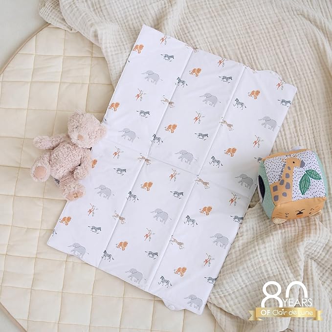 Clair de Lune Jungle Dream Foldable Changing Mat, Easy Clean Soft Water Resistant Travel Pad 60 x 34 cm