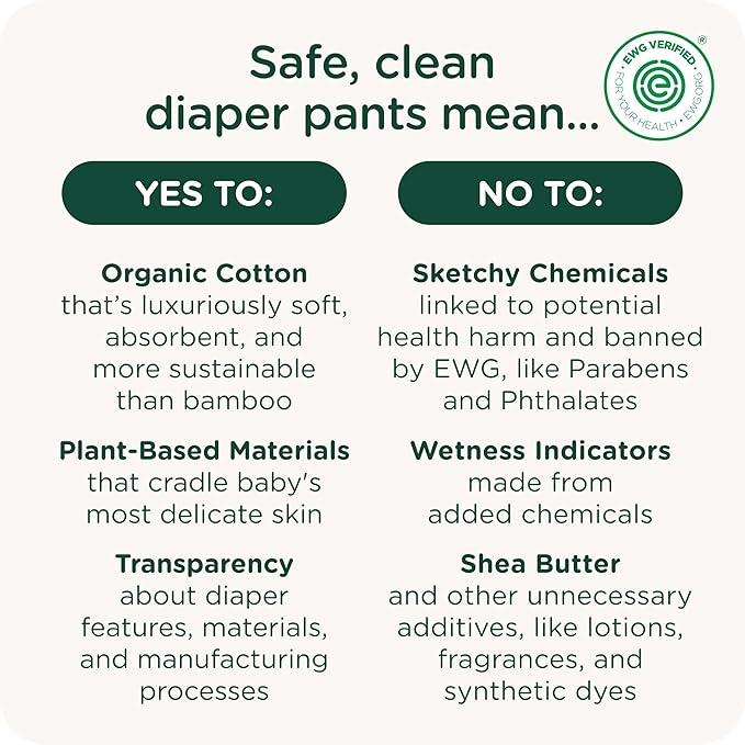 HealthyBaby Size 4 Pull Up Style Training Pants (46 Count) – Easy Pull-On & Tear-Away Design for Potty Training – Leak Protection for Active Toddlers – EWG-Verified Safe, Plant-Based