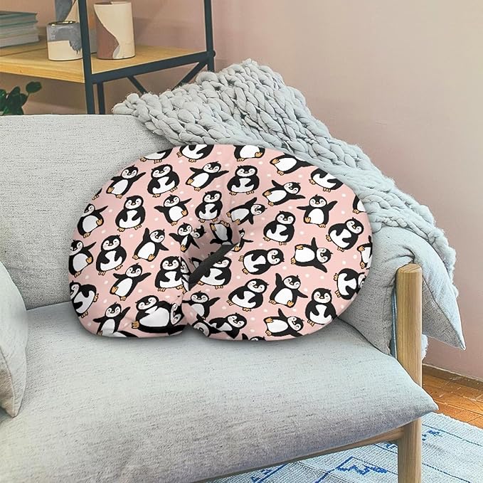 Penguin Print Ultra Soft Comfortable Nursing Pillowcase with Hidden Zipper Durable Skin-Friendly Fabric Nursing Pillow Support Cover for Bottle and Breastfeeding