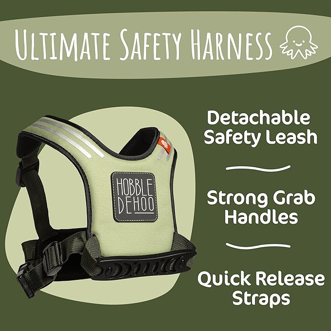 Hobble De Hoo Autism Safety Harness with leash for Kids 2–7 | Walking Safety Vest with Grab Handles for Wandering Prevention