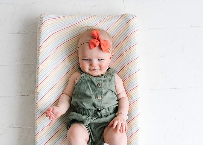 Premium Knit Diaper Changing Pad Cover Rainee by Copper Pearl
