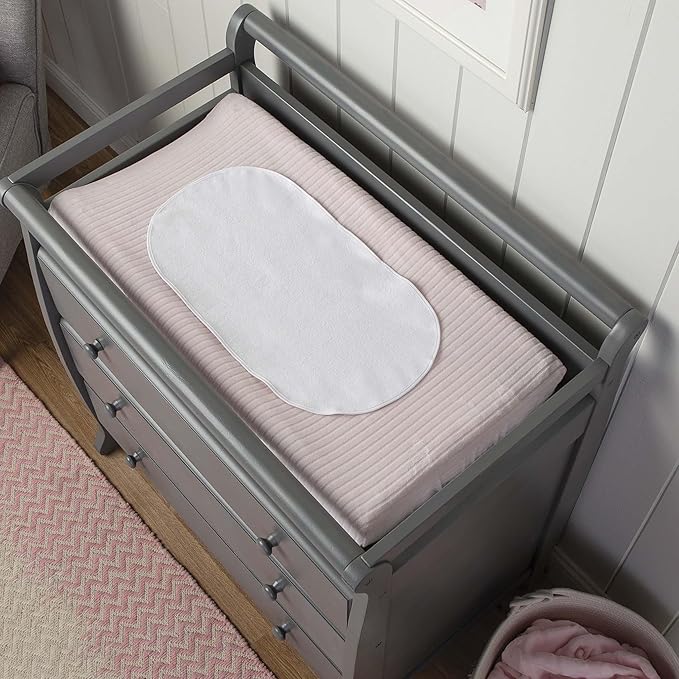 Boppy Changing Pad Liners, Pack of 3, White, Soft Terrycloth with Waterproof Backing Makes Wiggly Diaper Changes Easier and Comfy, for Quicker Cleanup of Changing Pads, Machine Washable and Dryable