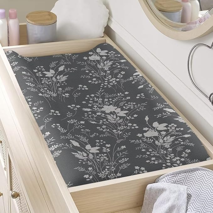 Floral Diaper Changing Pad Cover Vintage Pastoral Style Changing Table Pad Cover Toddler Changing Table Sheets Mat Changing Pad for Baby Newborn Infant