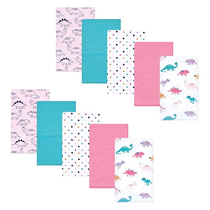 Hudson Baby Unisex Baby Cotton Flannel Burp Cloths, Cuteasaurus, One Size