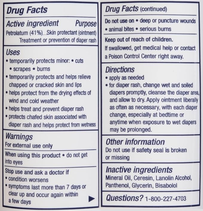 Aquaphor Baby Healing Ointment Advanced Therapy Skin Protectant, Dry Skin and Diaper Rash Ointment, 7 Oz Tube