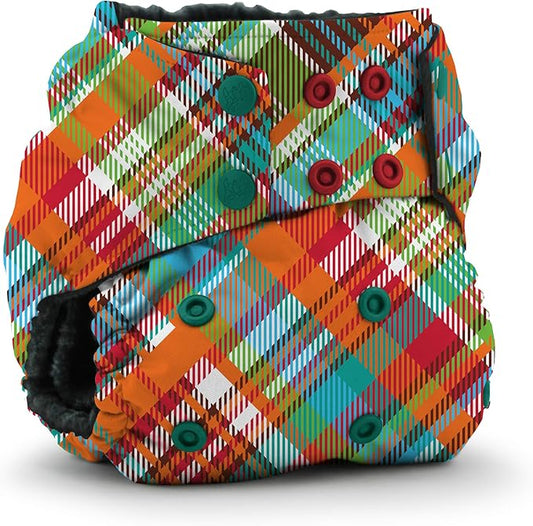 Kanga Care Rumparooz G3 OBV Cloth Diaper Reusable One Size Pocket Diaper with Patented Inner Double Gusset 2 pcs Bamboo Rayon Insert Soaker | Quinn (6-55+ lbs)