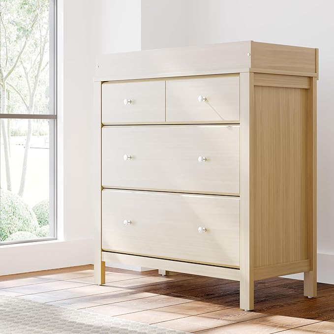 Storkcraft Horizon 3 Drawer Chest with Removable Changing Topper (Driftwood) – GREENGUARD Gold Certified Nursery Dresser, Kids’ Storage Chest with Organizer, Durable and Stylish 3-Drawer Design