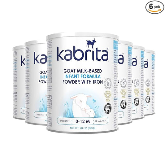 Kabrita Goat Milk-Based Infant Formula Powder, Designed for Gentle Digestion, Gentle Alternative to Cow’s Milk, with Iron, DHA, ARA & Prebiotics, for Infants 0–12 Months, Non-GMO, 28 oz (Pack of 6)
