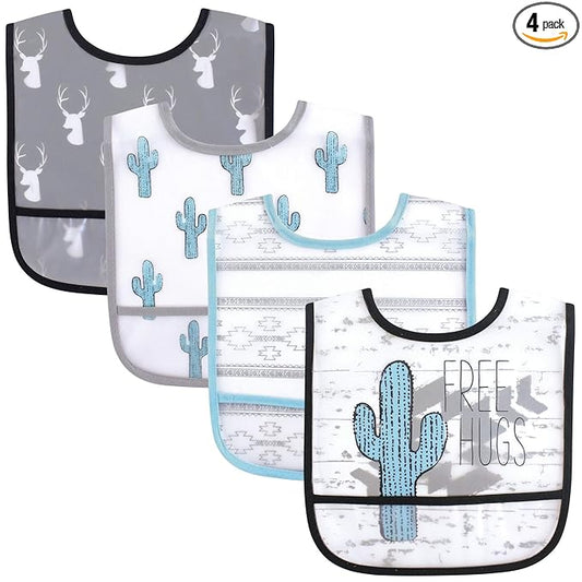 Yoga Sprout Waterproof Bibs, 4 Pack, Free Hugs