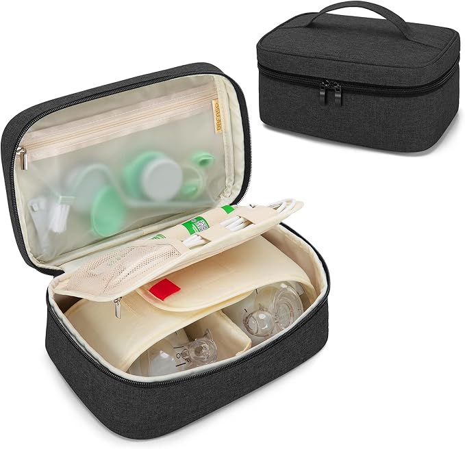 BAFASO Wearable Breast Pump Bag Compatible with Elvie and Momcozy Breast Pump, Case for Wearable Breast Pump and Extra Parts (Patent Pending), Black