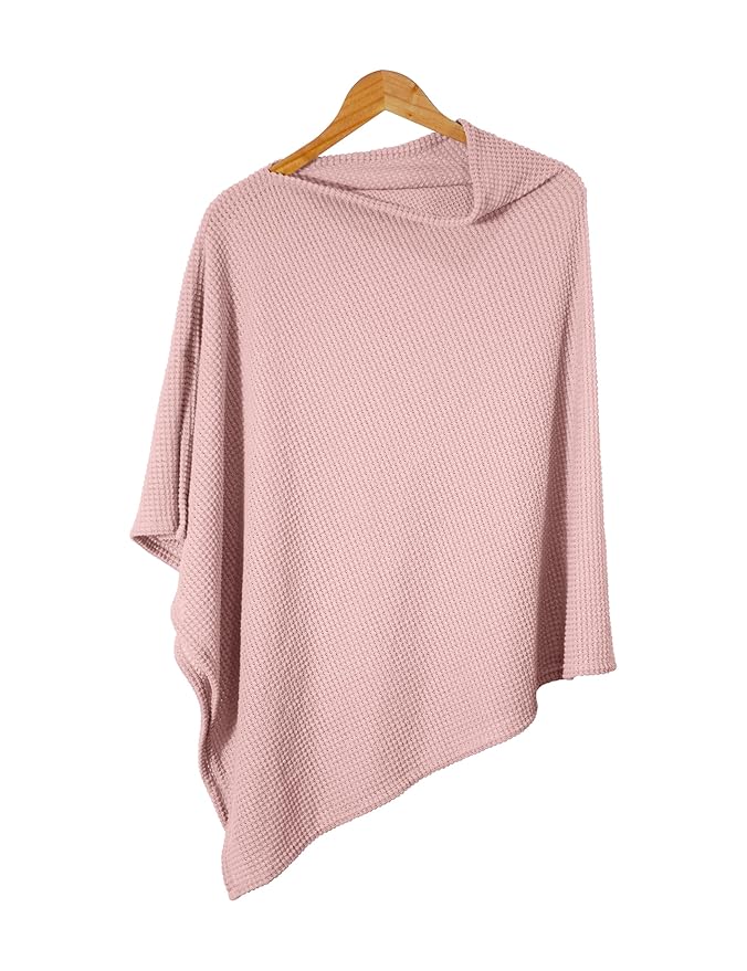 Pink Nursing Cover for Breastfeeding, Soft Breathable Privacy Poncho, Portable Breast Feeding Covers for Women