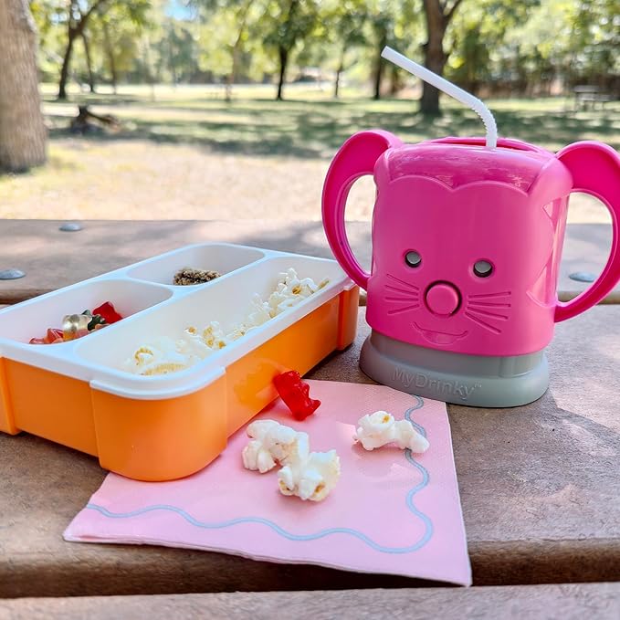 InchBug MyDrinky Pouch Holder No Squeeze, Reusable Drink Holder for Kids, Toddler and Babies | BPA-Free & Squeeze-Proof Cup Holder for Juice Boxes, Food Pouches | Dishwasher Safe, Galaxy Blue