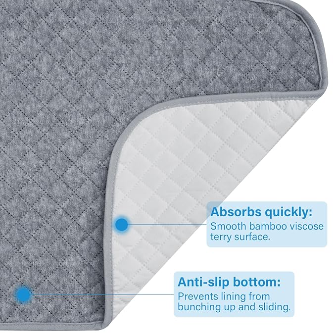 Baby Thicker Diaper Changing Quilted Pad Liner, Non-Slip 3 Pack Heavy Absorbency Reusable Incontinence Pads for Kids Changer Washable Underpads(FDLX)
