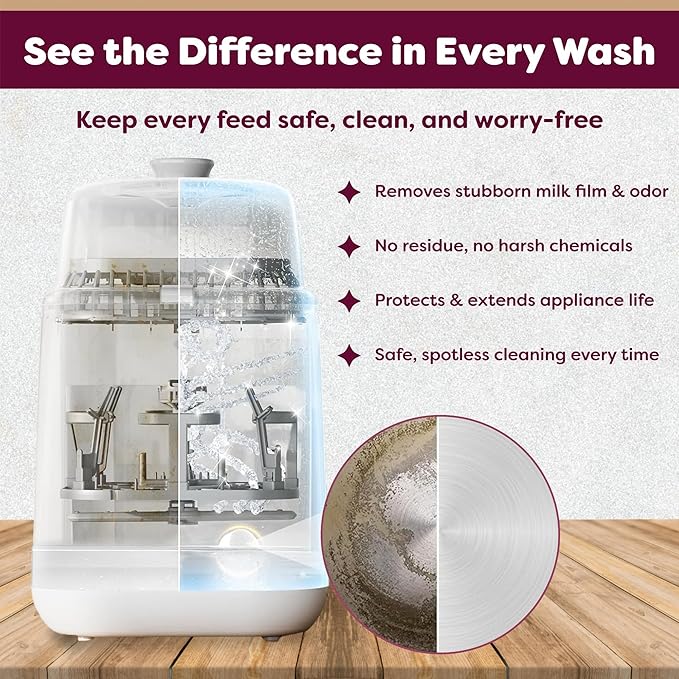 Detergent Tablets for Bottle Washer Compatible with Momcozy, Baby Breeza, Grownsy & All Bottle Washers - Removes Milk Residue, Grease & Odor from Bottles & Pump Parts - 120 PCS
