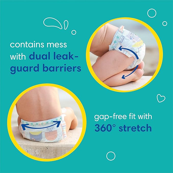 Pampers Swim Diapers - Splashers - Size 5+, 17 Count, Gap-Free Disposable Baby Swimming Pants