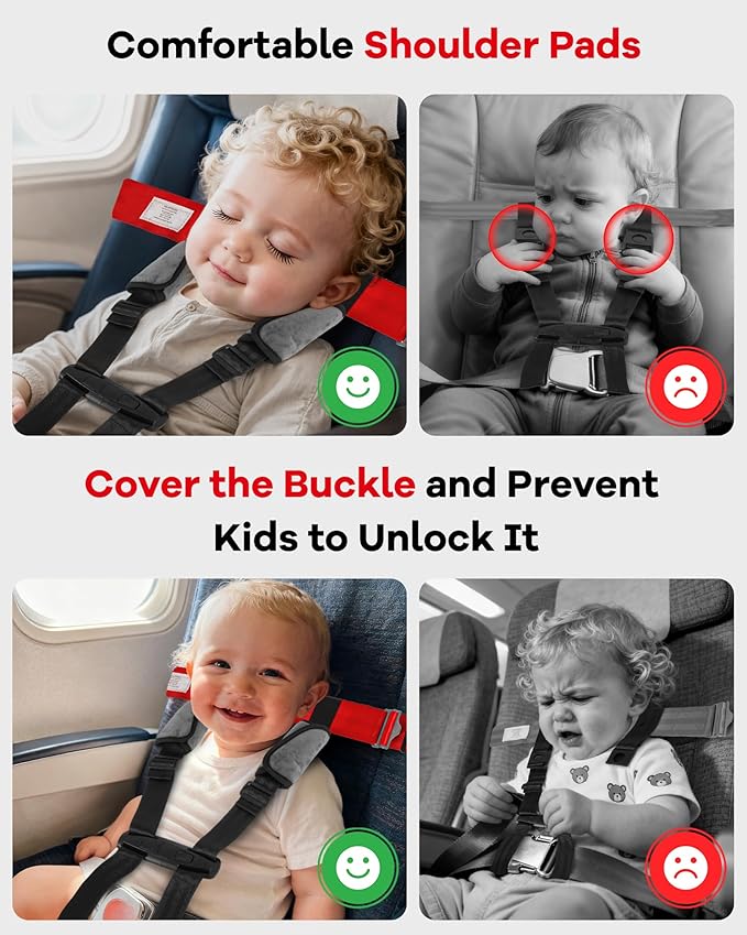 Airplane Harness for Toddlers with Soft Shoulder Pad Child Airplane Safety Travel Harness for Kids Baby Travel Essentials for Flying with Toddler Must Haves Toddler Plane Essentials