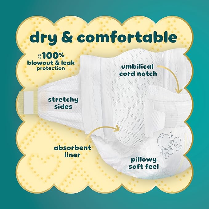 Pampers Swaddlers Diapers, Size 0 (up to 10 lbs), 84 Count, Absorbent, Keeps Baby Dry and Comfortable, Skin Safe Disposable Baby Diaper (Packaging May Vary)
