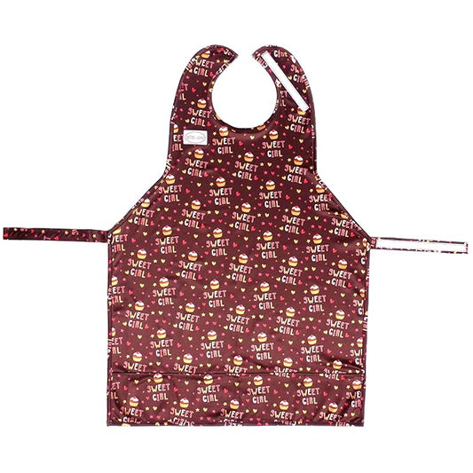 BIB-ON XL, Full-Coverage Bib and Apron Combination for Toddler, Kids Ages 3 and Up. (Sweet Girl Cupcake)