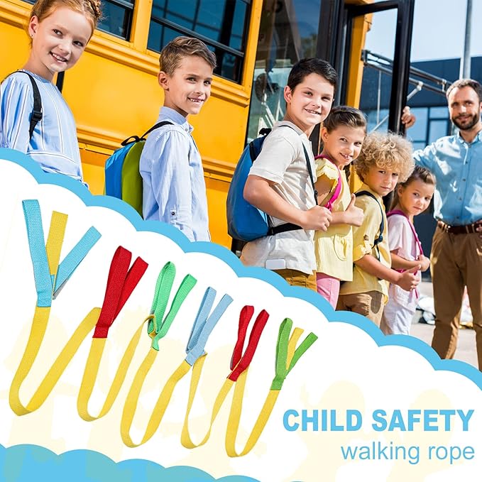 Preschool Walking Rope with Handles Children Safety Walking Rope Preschool Walk in Line Ropes Fits up to 12 Children 2 Teachers for Toddlers Kids Daycare Preschool Walk Guides