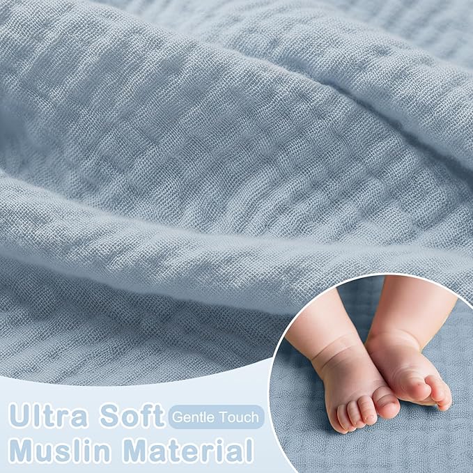 Basumee Muslin Changing Pad Cover Waterproof 2 Pack Baby Changing Table Covers for Boys and Girls Soft Breathable Nursery Diaper Change Table Cover Pad Fits 32"x16", Blue Planet